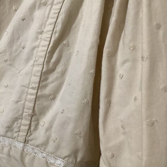 Vintage Y2K Cream Polka Dot 100% Cotton Mori Kei Feminine Blazer L Autumn Fall - Picture 11 of 15